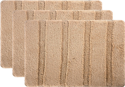 KUBER INDUSTRIES Microfiber Floor Mat(Golden, Medium, Pack of 3)