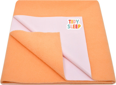 TIDY SLEEP Cotton, Fleece Baby Bed Protecting Mat(Carrot Orange, Medium)