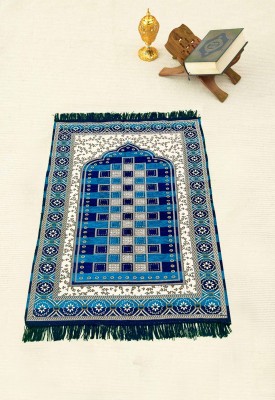 Hometara Cotton Prayer Mat(Blue, Medium)