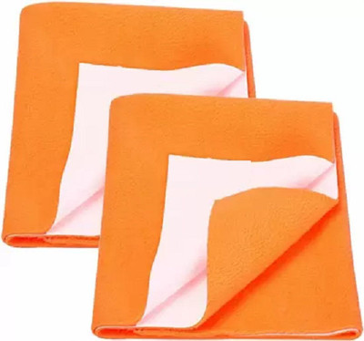 SBTs Cotton Baby Bed Protecting Mat(Orange, Pack of 2, Small)