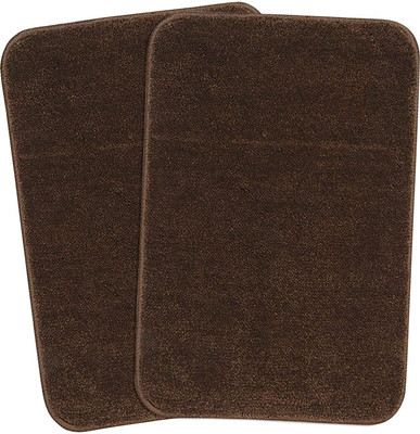 Neekshaa Microfiber Door Mat(Brown, Medium, Pack of 2)