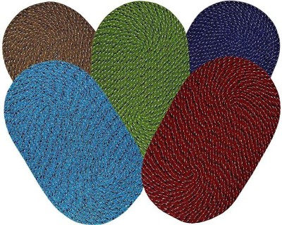 maans creations Cotton Floor Mat(Blue, Green, Red, Medium)