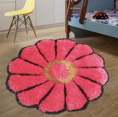 HRB Microfiber Door & Floor Mat(Pink, Medium)