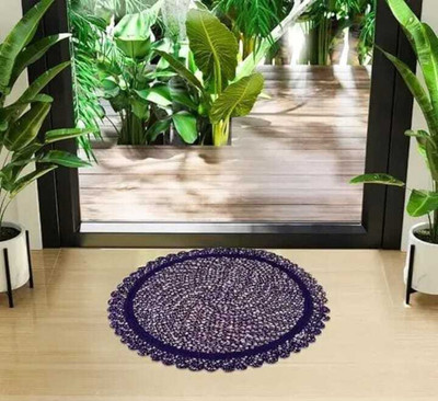 MandM Handloom Cotton Door & Floor Mat(Purple, Large)