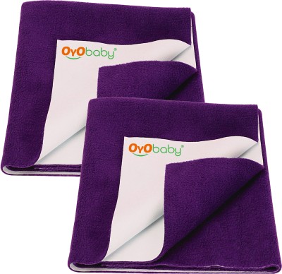 Oyo Baby Cotton Baby Bed Protecting Mat(Plum, Small, Pack of 2)