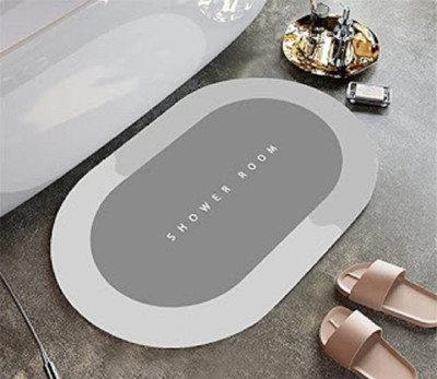 Leplion Rubber Bathroom Mat(Grey, Medium)