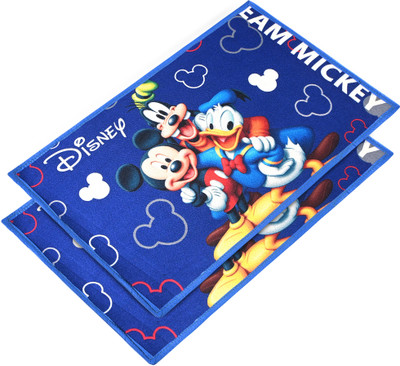 KUBER INDUSTRIES Polyester Door Mat(Blue, Large, Pack of 2)