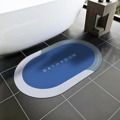 vinyacotten Rubber Bathroom Mat(sky blue, Medium)