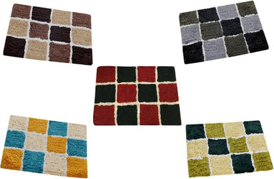 AAZEEM Cotton Door Mat(Multicolor, Medium, Pack of 5)