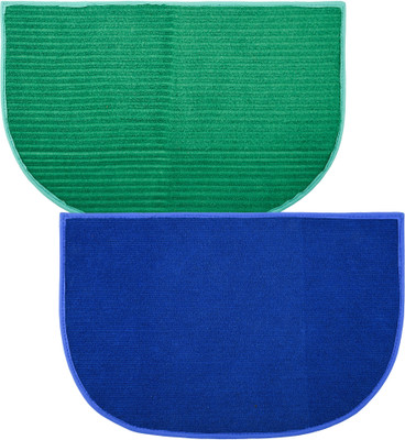 KUBER INDUSTRIES Wool Door Mat(Multicolor, Medium, Pack of 2)