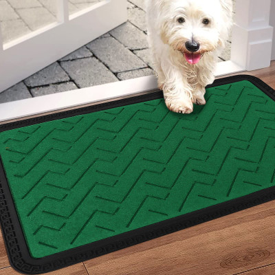 OPTICA WEAVES Microfiber Door Mat(Green, Medium)