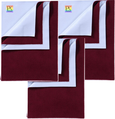 Poorak Cotton Baby Bed Protecting Mat(Maroon, Large, Pack of 3)