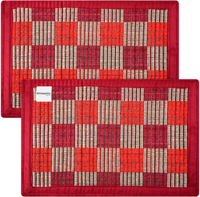 HOMESTIC by Kuber Industries Polyester Door Mat(Maroon, Medium, Pack of 2)