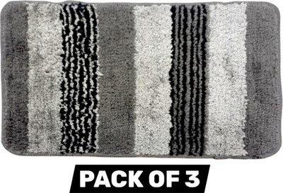Praaj Microfiber Door Mat(Multicolor, Pack of 3, Medium)