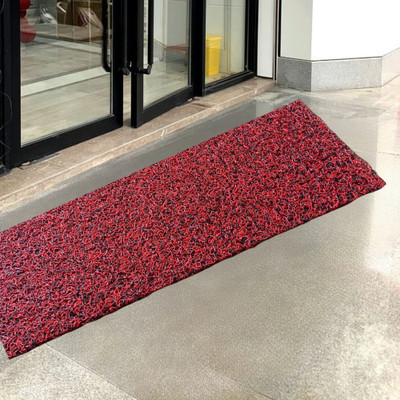 VSTUCART Rubber Door Mat(Red Black, Large)