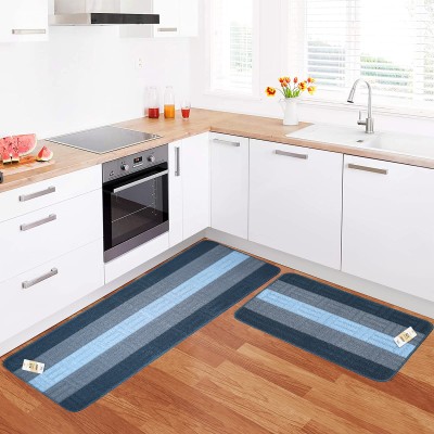 NFI essentials PP (Polypropylene) Floor Mat(Blue, Large, Pack of 2)