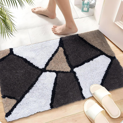 AAZEEM Cotton Door Mat(Beige, Medium)