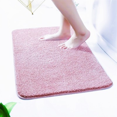 ANAYKA HOME FURNISHING Microfiber Bathroom Mat(Pink, Free)