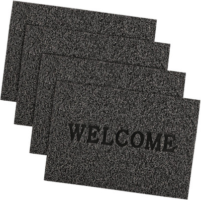 KUBER INDUSTRIES Rubber Door Mat(Grey, Large, Pack of 4)