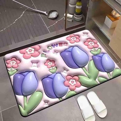 Akash International Rubber Bathroom Mat(Multicolor, Medium)