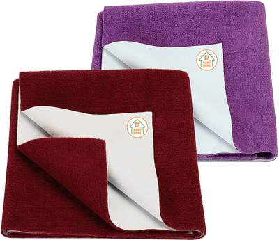D BABY HOME Cotton Baby Bed Protecting Mat(Maroon + Plum, Pack of 2, Medium)