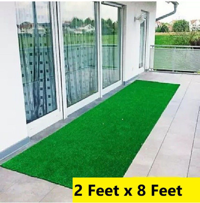 CHETANYA LOOMTEX Green Polypropylene Carpet(2 ft,  X 8 ft, Rectangle)