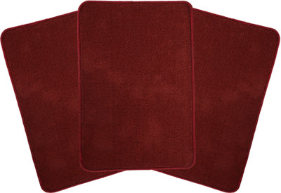 KUBER INDUSTRIES Microfiber Door Mat(Maroon, Medium, Pack of 3)