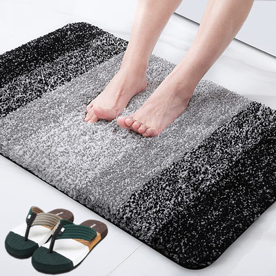 Anant Cotton Floor Mat(Black, Medium)