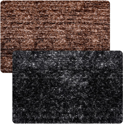 KUBER INDUSTRIES Microfiber Door Mat(Multicolor, Large, Pack of 2)