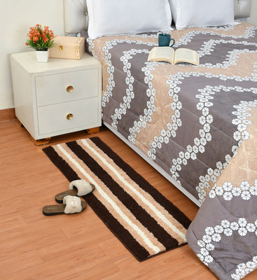 Slayy with Style Microfiber, Rubber Floor Mat(Brown, Large)