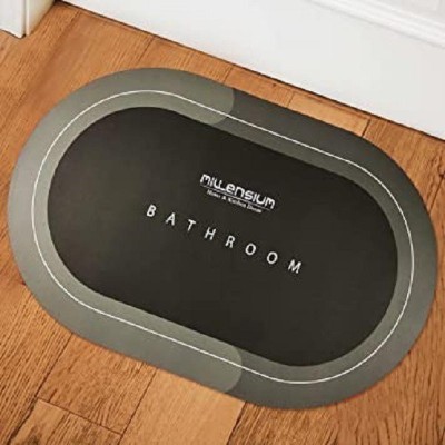 MILLENSIUM Rubber Bathroom Mat(Black, Grey, Medium)