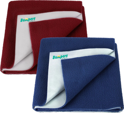 Bumpers Polycotton Baby Bed Protecting Mat(Dark Blue, Maroon, Pack of 2, Small)