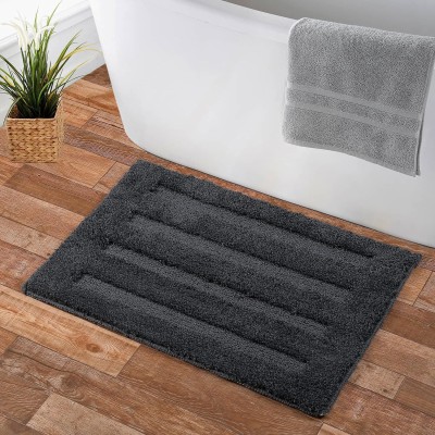 NAVRUDRA Microfiber Bathroom Mat(Grey, Medium)