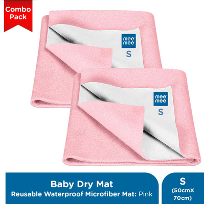 MeeMee Microfiber Baby Bed Protecting Mat(Red, Pink, Small, Pack of 2)