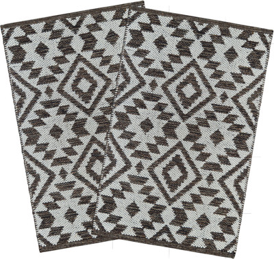 house of handmade Cotton Door Mat(Ivory, Pack of 2, Medium)