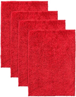 Crown Home Microfiber Bathroom Mat(Multicolor-4, Medium, Pack of 4)