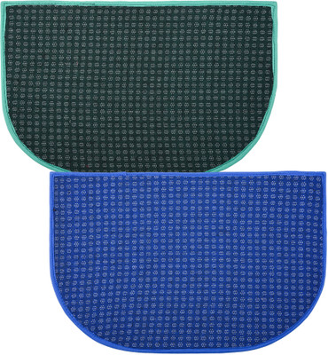 KUBER INDUSTRIES Wool Door Mat(Multicolor, Medium, Pack of 2)
