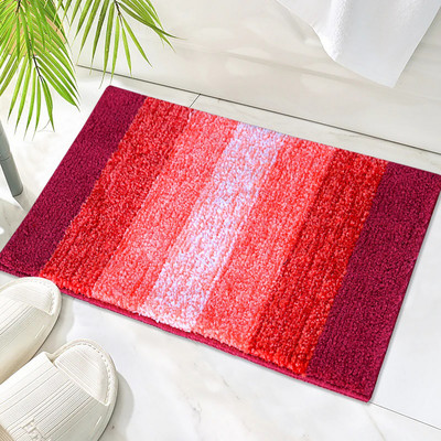 R N Fibers Microfiber, Rubber Door & Floor Mat(Red, Medium)