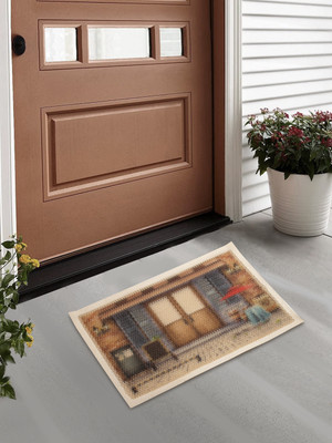 Fabinaliv Polyester Door Mat(Beige, Medium)