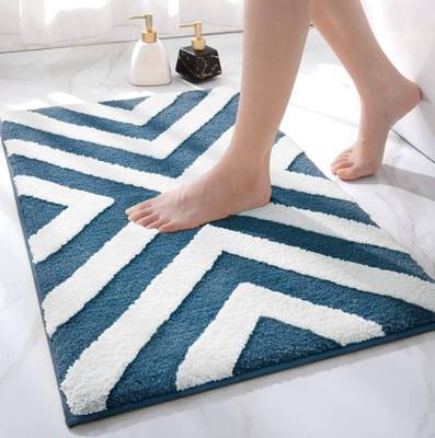 HYTYPE Microfiber Door Mat(Royalblue White, Large)