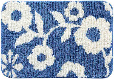Obsessions Polyester Bathroom Mat(Blue, Free)
