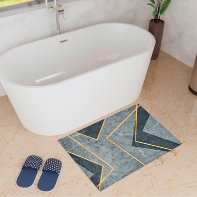 KUBER INDUSTRIES Polyester Bathroom Mat(Dark Gray, Medium)