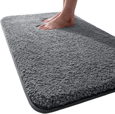 MAA HOME CONCEPT Microfiber Door Mat(Grey, Medium)