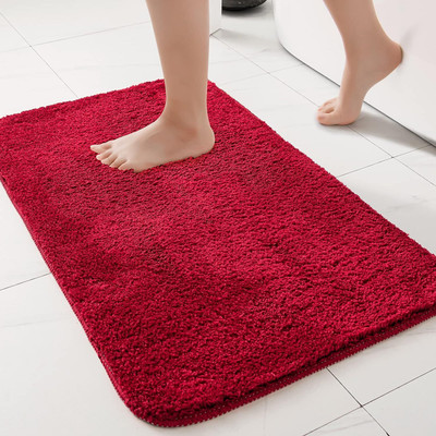 N G Products Microfiber Door Mat(Red, Medium)