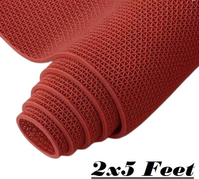 Shieldfab Rubber Bathroom Mat(Red-2x5feet, Large)