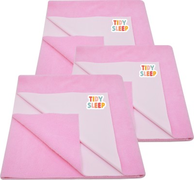 TIDY SLEEP Cotton, Fleece Baby Bed Protecting Mat(Baby Pink, Small, Pack of 3)