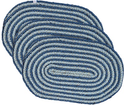 Heart Home Cotton Door Mat(Blue, Medium, Pack of 3)