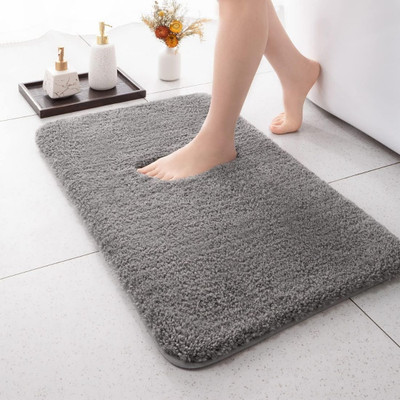 Slayy with Style Microfiber Door Mat(Grey, Large)
