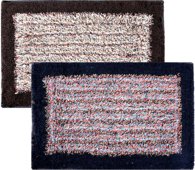 KUBER INDUSTRIES Microfiber Door Mat(Multicolor, Medium, Pack of 2)