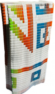 DKB Plastic Chatai Mat(White with multicolour shades, Large)
